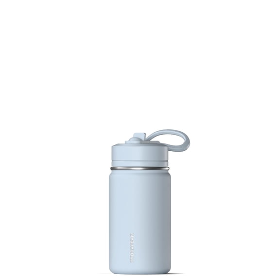 Hydrapeak Mini 14oz Water Bottle with Straw Lid, Stainless Steel Double Wall Insulated Water Bottle | Leak-Proof and Spill-Proof Water Bottle for School, 24 Hours Cold (Ice Blue)