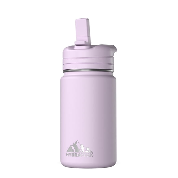 Hydrapeak Mini 14oz Water Bottle with Straw Lid, Insulated Water Bottle, Water Bottle Stainless Steel, Water Bottles (Blush)