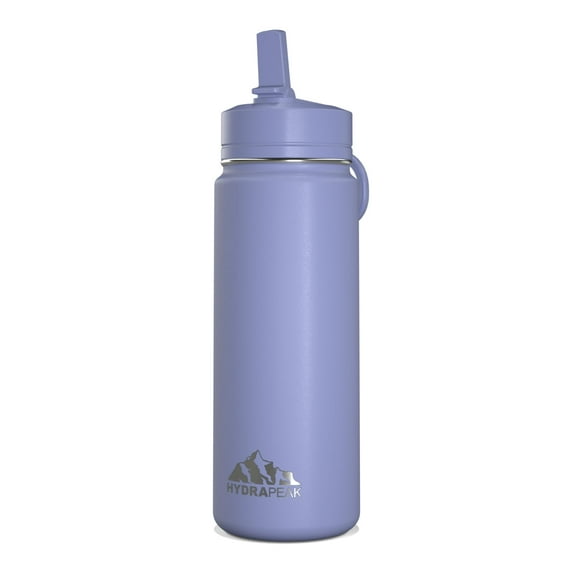 Hydrapeak Mini 20oz Kids Water Bottle with Straw Lid, Stainless Steel Double Wall Insulated Water Bottle for Kids | Leak-Proof & Spill-Proof Kids Water Bottle for School, Cold for 24 Hrs (Periwinkle)