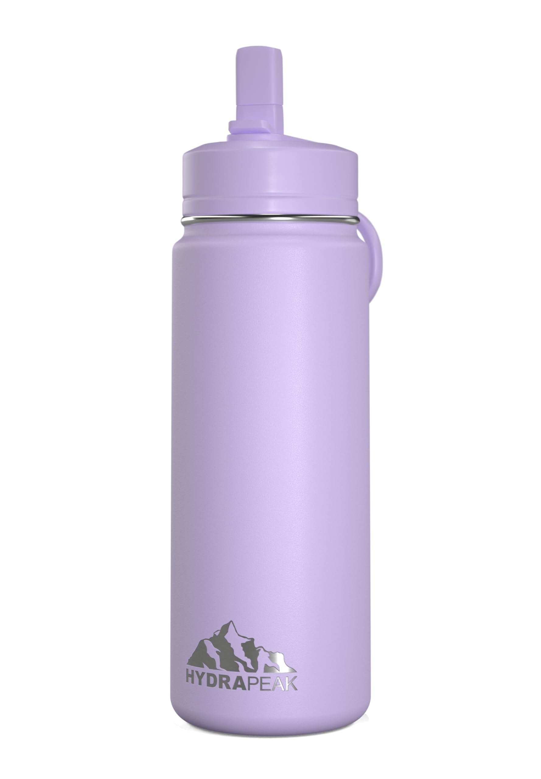 Hydrapeak Mini 20oz Kids Water Bottle with Straw Lid, Stainless Steel Double Wall Insulated Water Bottle for Kids | Leak-Proof and Spill-Proof Kids Water Bottle for School, Cold for 24 Hrs (Lavender)
