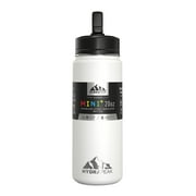 Hydrapeak Mini 20oz Kids Water Bottle with Straw Lid, Stainless Steel Double Wall Insulated Water Bottle for Kids | Leak-Proof and Spill-Proof Kids Water Bottle for School, Cold for 24 Hours (White)