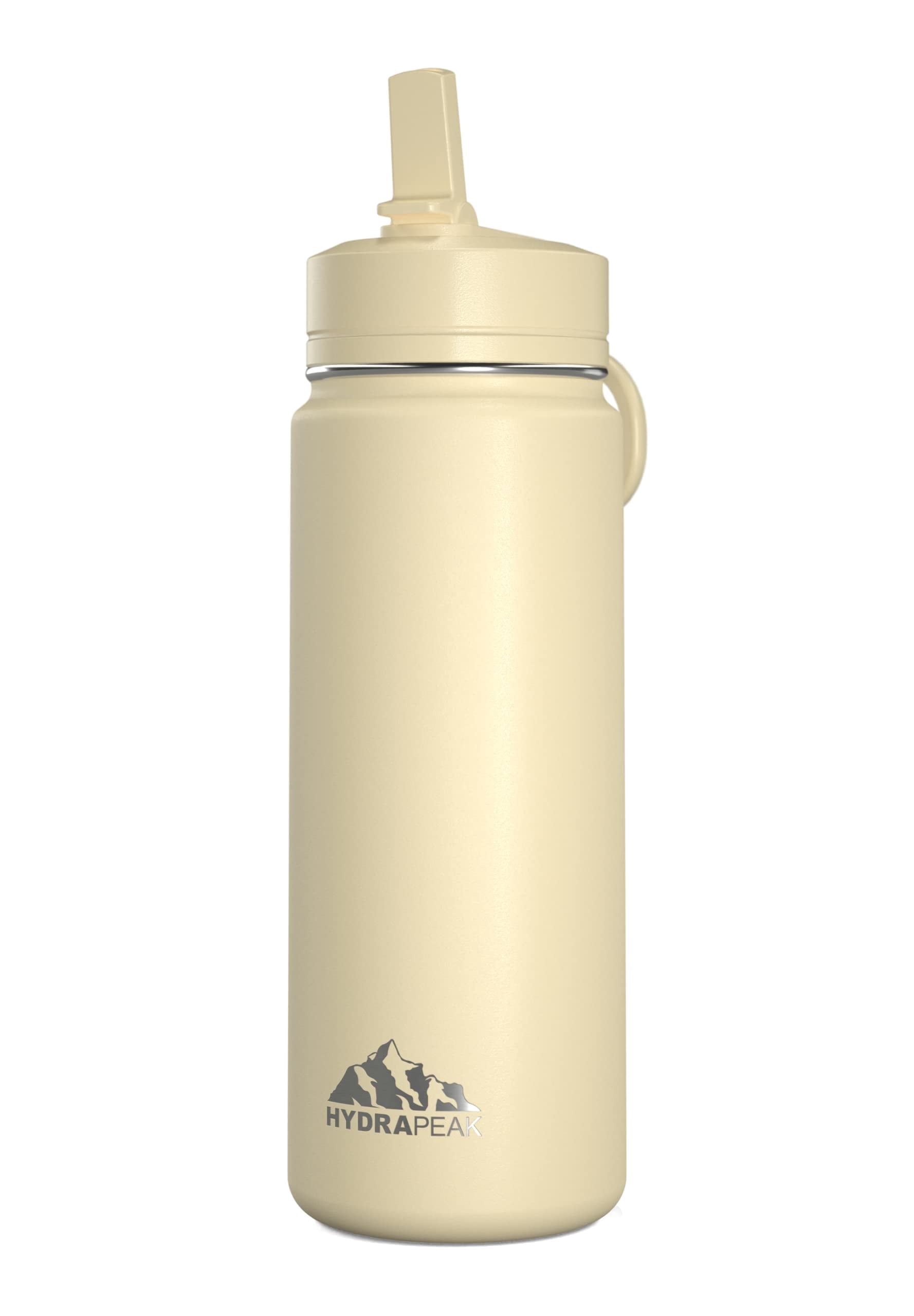 Hydrapeak Mini 20oz Kids Water Bottle with Straw Lid, Stainless Steel Double Wall Insulated Water Bottle for Kids | Leak-Proof and Spill-Proof Kids Water Bottle for School, Cold 24Hrs(Modern Cream)