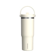 Hydrapeak Nomad 32oz Insulated Tumbler with Straw Lid & Handle, Leakproof Stainless Steel, Ivory