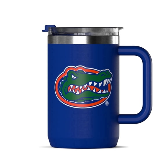 Hydrapeak Officially Licensed Florida Gators 18oz Insulated Coffee Mug with Flip Lid and Handle for Travel, Cold/Hot, Stainless Steel Coffee Cup, BPA-Free Double Walled, Tea Mug
