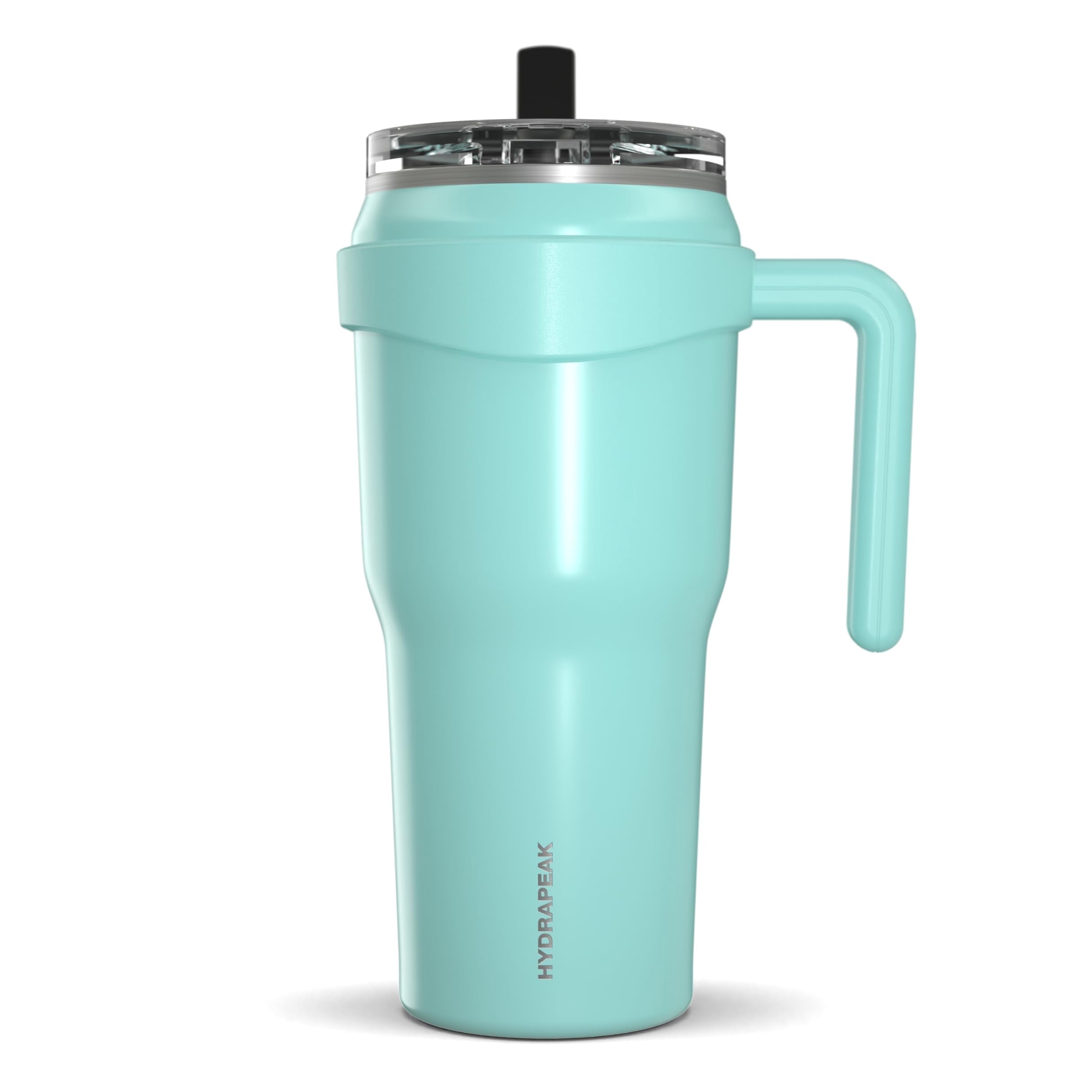 Hydrapeak Roadster 40oz Stainless Steel Tumbler Double Wall Vacuum Insulated Water Bottle With Handle And 2 in 1 Straw Lid (Aqua Gloss)