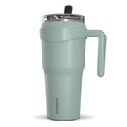 Hydrapeak Roadster 40oz Stainless Steel Tumbler Double Wall Vacuum Insulated Water Bottle With Handle And 2 in 1 Straw Lid (Pale Sage)