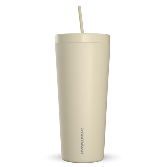 Hydrapeak Traveler 25oz Insulated Tumbler, Stainless Steel Travel Coffee Mug, Double Vacuum Insulation, Tumbler with Lid and Straw, Water Bottle with Straw, Insulated Tumblers, Water Cup,Modern Cream