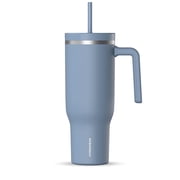 Hydrapeak Voyager 40 Oz Stainless Steel Tumbler with Handle, Insulated Water Bottle With Straw & Lid, Cupholder Friendly Reusable Travel Mug (Modern Blue)