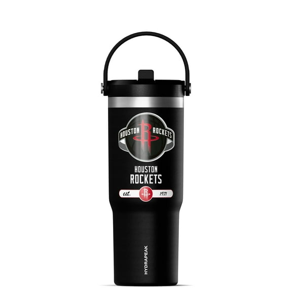 Hydrapeak x NBA Officially Licensed Houston Rockets 32 oz Nomad Tumbler with Handle and Straw Lid, Leakproof Stainless Steel Water Bottle