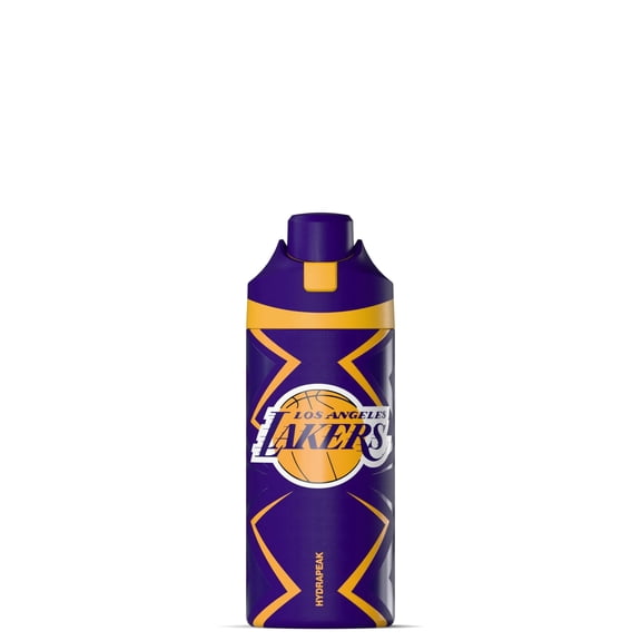 Hydrapeak x NBA Officially Licensed Los Angeles Lakers Oasis 20 oz Insulated Kids Water Bottle, Stainless Steel Water Bottle Kids with Chug Lid, Push Button