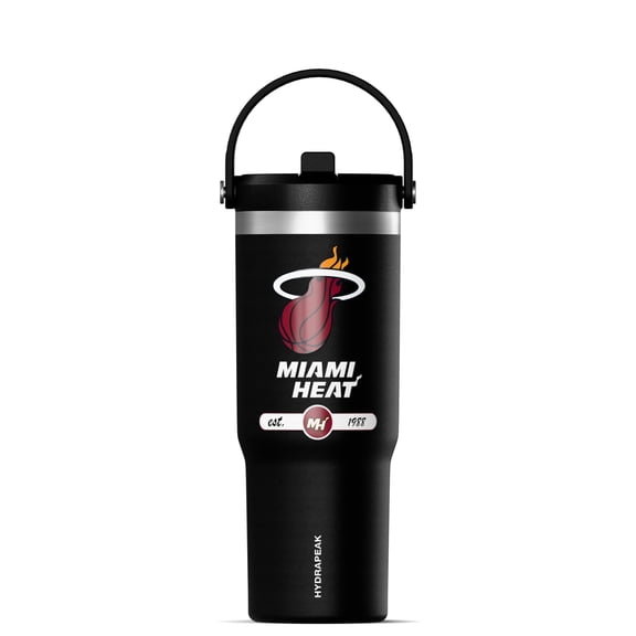 Hydrapeak x NBA Officially Licensed Miami Heat 32 oz Nomad Tumbler with Handle and Straw Lid
