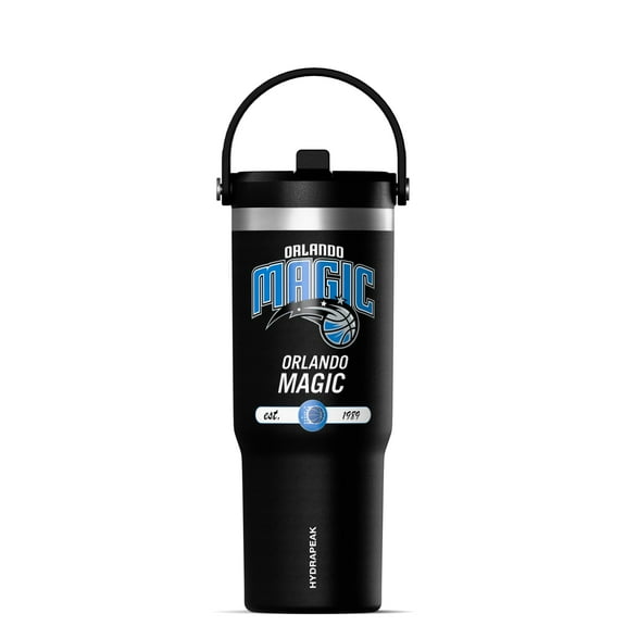 Hydrapeak x NBA Officially Licensed Orlando Magic 32 oz Nomad Tumbler with Handle and Straw Lid, Leakproof Stainless Steel Water Bottle