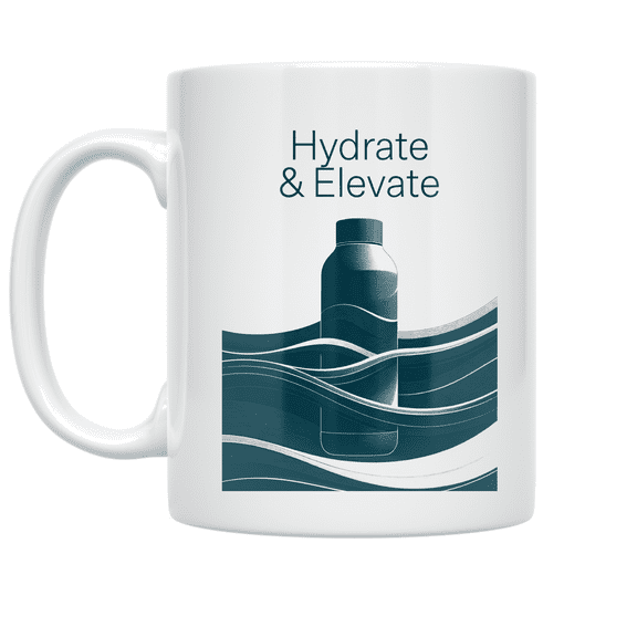 Hydrate Elevate Wellness Reminder - Health-Conscious Individual - 11 oz Ceramic Coffee Mug