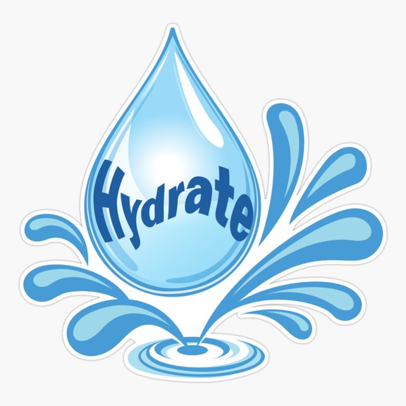 Hydrate - Stay Hydrated Water H2O Flask Bottle Er Die-Drate Er, Phone Decal Water Bottle Stickers Car Decals, Funny Birthday Gift