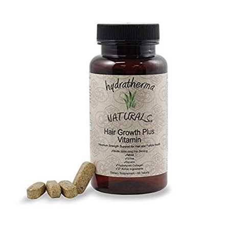 Hydratherma Naturals Hair Growth Plus Vitamin with 5000mcg Biotin Tablets, 60 Count