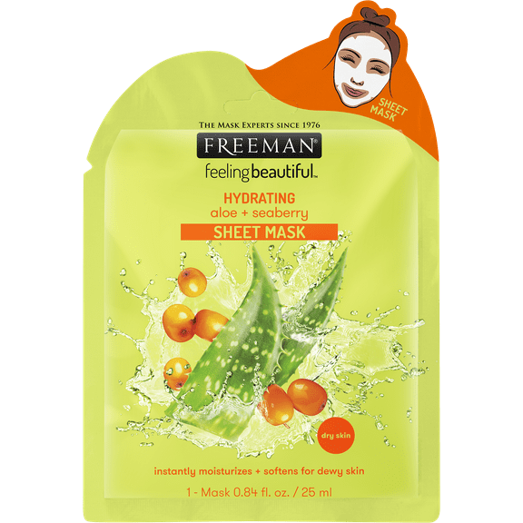 Hydrating Aloe And Seaberry Sheet Mask By Freeman, 0.84 Oz