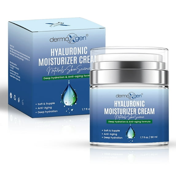 Hydrating Booster Antiaging Moisturizer Cream, with Hyaluronic Acid, Improves Skin suppleness, Wrinkles, Elsticity and Balance Moisture Day & Night for All Skin Types