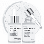 Hydrating Balance & Oil Control Serum Set Includes Salicylic Acid Serum and Hyaluronic Acid Serum Hydrating,Oil-Control,Even Skin Tone for All Skin Type 2PC