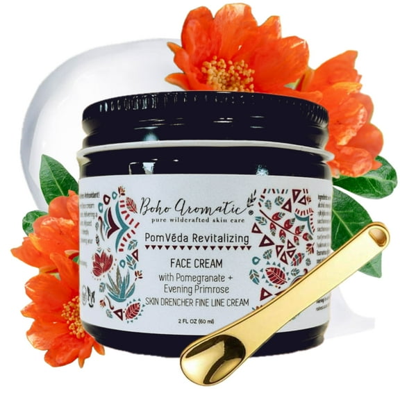 PomVéda Hydrating Face Cream with Pomegranate – Lightweight, Scent-Free Moisturizer for All Skin Types, Vegan, Plant-Based Daily Facial Cream for Radiant