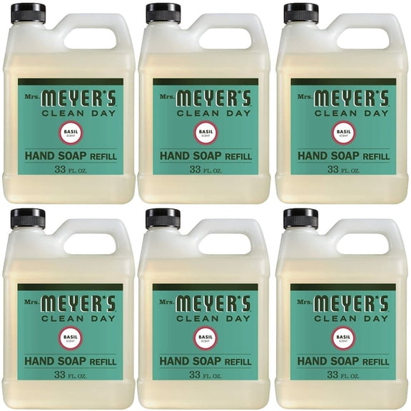 Hydrating Hand Soap Refill in Refreshing Basil Scent for any Soap Dispenser for Bathroom & Kitchen Liquid Soap w/ Essential Oils for Hand Wash Cruelty Free Eco Friendly Products, 33 Fl OZ Per...