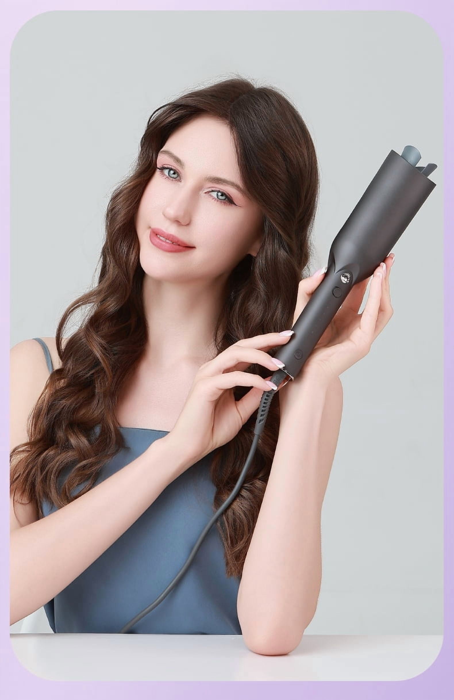 Hydrating Ionic Automatic Hair Curler, Auto-Rotating Curling Iron with 5 Temp Settings & Anti-Tangle Tech, Ceramic Hair Care Styler for Effortless, Frizz-Free Curls