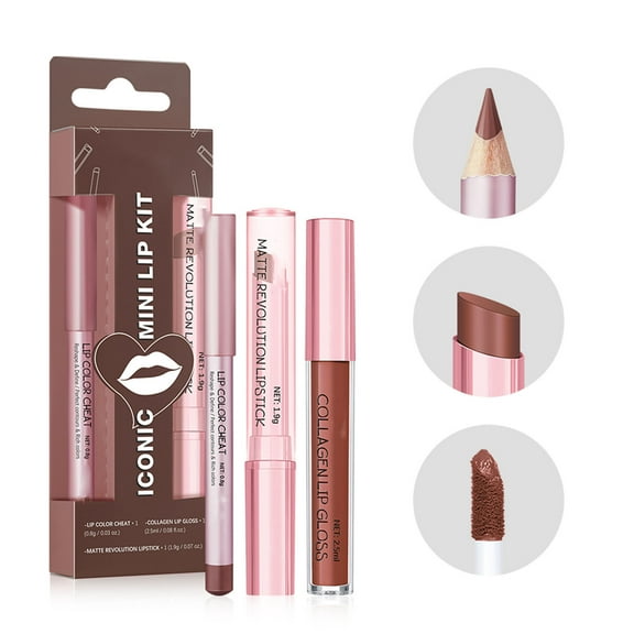 Hydrating Lip Gloss, Lip Liner and Lipstick Makeup Set, Long Lasting Waterproof Non-Stick Cup Lip Glaze Set, Moisturizing Tinted Lip Balm, Mirror Liquid Lipsticks Brighten Plumping Lipstick