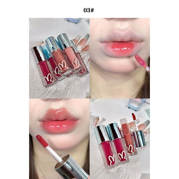 Hydrating Lip Gloss, Plumping Lip Gloss Tinted Lip Balm, Mirror Liquid Water Glow Lipstick, Long Lasting Waterproof Moisturizing Shimmer Jelly Lip Glaze, Clear & Natural Makeup Lip Tint for Daily