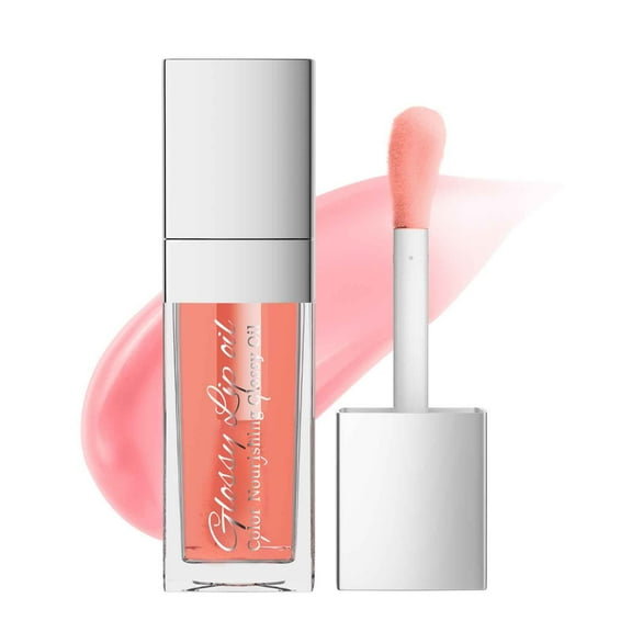 Hydrating Lip Oil, Plumping Lip Tint, Moisturizing Lip Gloss Transparent Lip Balm Stick, Nourishing Non-Sticky formula with Jelly Texture and Soft Brush Head for Lip Repair and Lightening Lip Lines