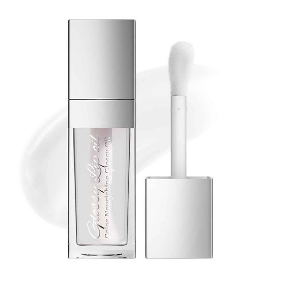 Hydrating Lip Oil, Plumping Lip Tint, Moisturizing Lip Gloss Transparent Lip Balm Stick, Nourishing Non-Sticky formula with Jelly Texture and Soft Brush Head for Lip Repair and Lightening Lip Lines