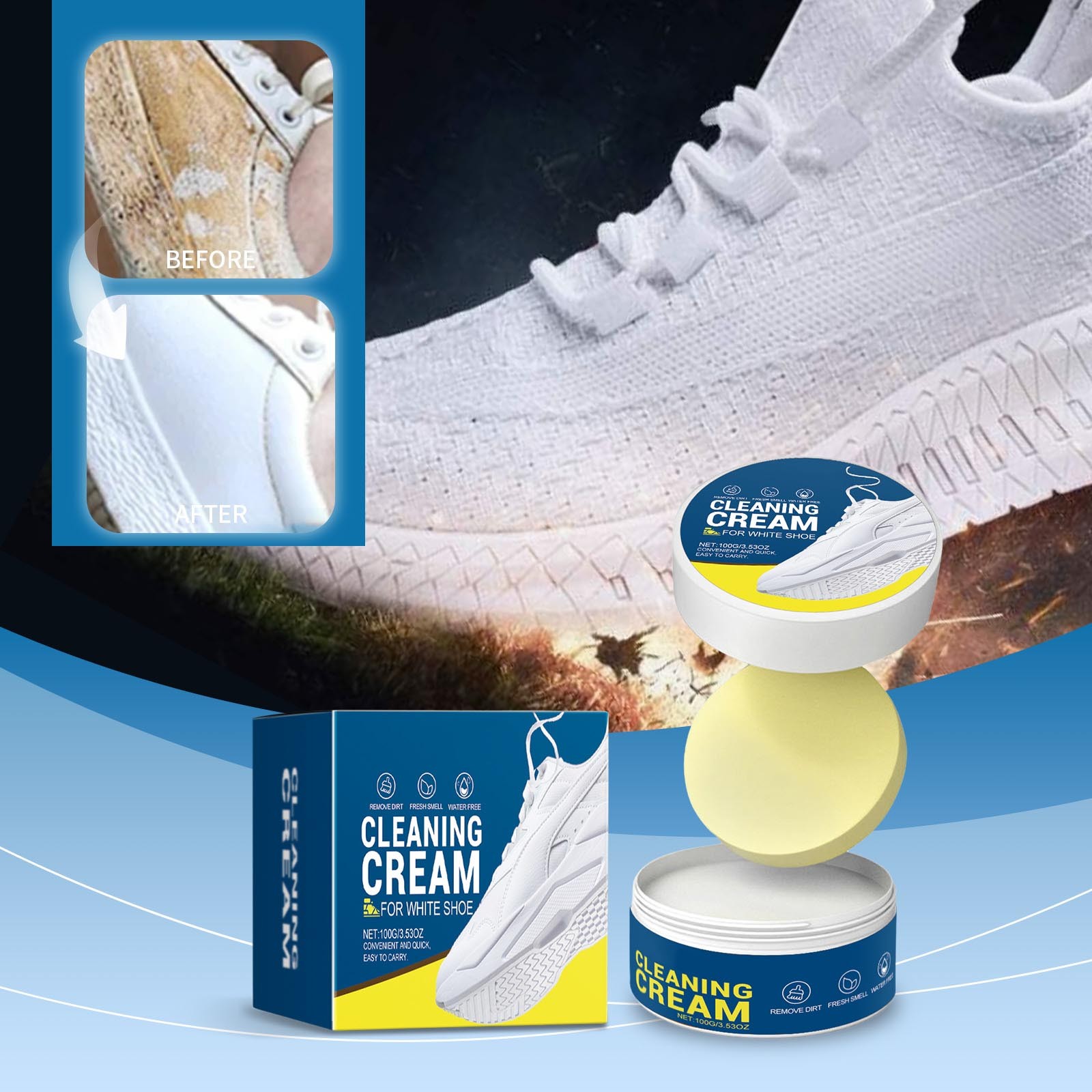 Hydrating＆Moisturizing Hypoallergenic White Shoe Cleaning Stains And