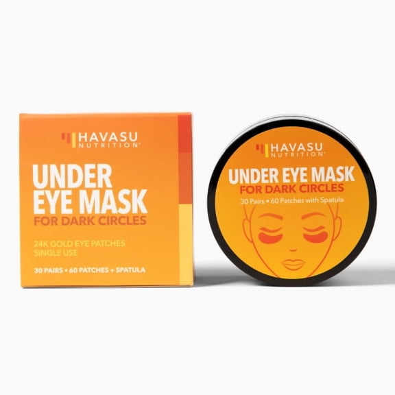 Havasu Nutrition 24K Gold Under Eye Mask for Dark Circles, Hydrating Hydrogel, 30 Pairs (60 Patches)