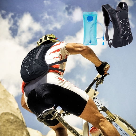 Hydration Backpack 2L Water Bladder for Hiking Cycling Running Lightweight Leak Proof Breathable Mesh Reflective Strips Nylon Material Ergonomic Design Honeycomb Padding Smart Storage Outdoor Use