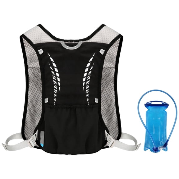 Hydration Running Vest with 1.5L Bladder,Lightweight Breathable Pack, Multi-Pocket for Phone & Gear, Adjustable Straps,Reflective for Cycling, Hiking