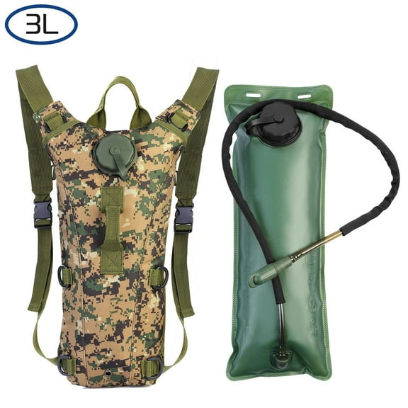TeqHome Hydration Bladder 3 Liter Water Backpack for Hiking Camping Outdoor Jungle