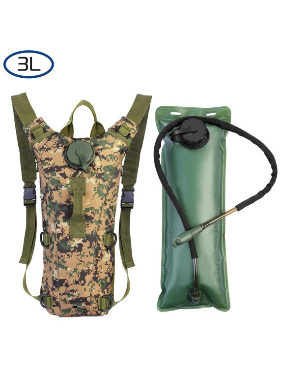 Hydration Bladder 3 Liter Water Backpack for Hiking Camping Outdoor Jungle