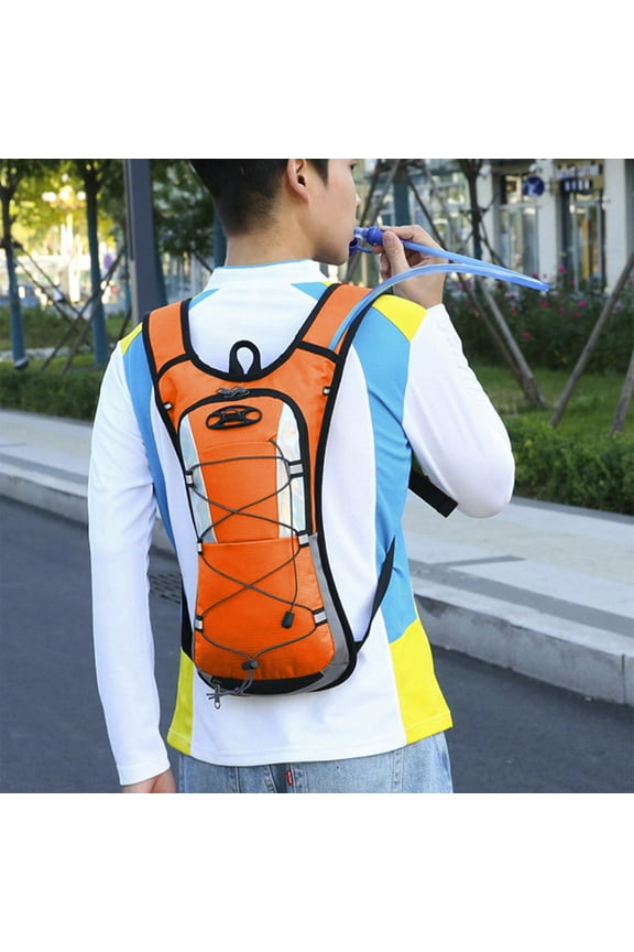 Hydration Backpack with Water Bladder, Running Cycling Hiking Hydropack, Lightweight Polyester Outdoor Sports Backpack with Reflective Trim for Trail Adventures
