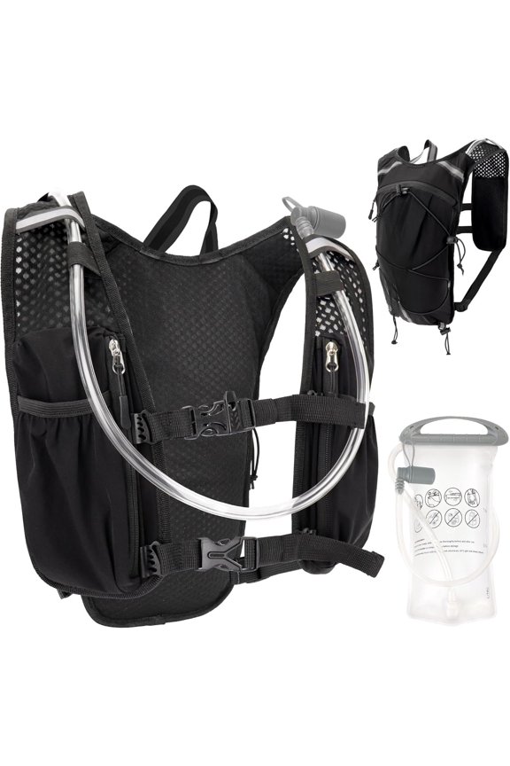 Hydration Backpack with Rain Cover, 1.5L Lightweight Hydration Pack for Hiking, Cycling & Trail Running