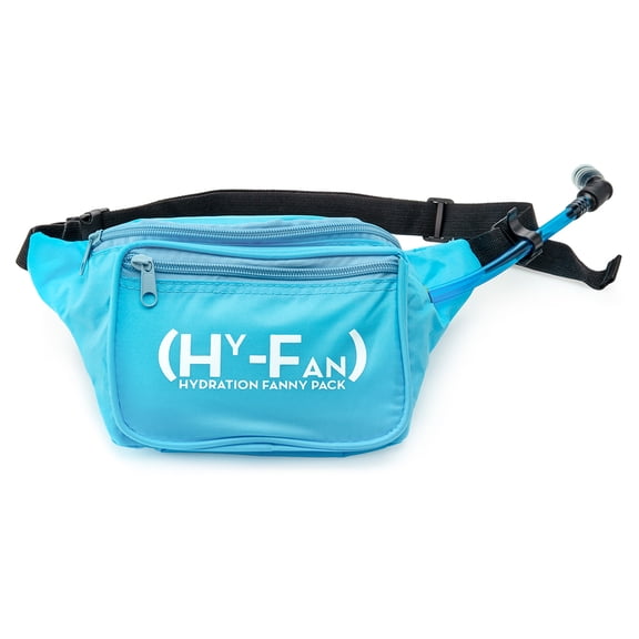 Hydration Fanny Pack with Bladder, 17oz BPA-Free, Hands-Free Design, Secure Pockets, Ideal for Athletic Outdoor Activities, Travel and More - Sky Blue