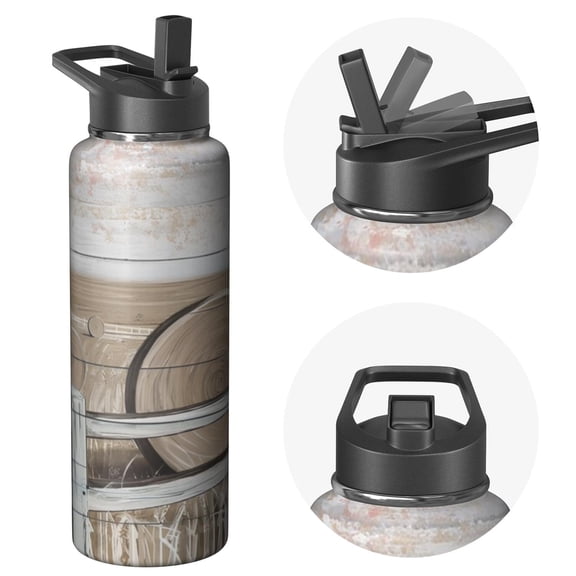 Hydration Master 40oz Farmhouse Themed Water Bottle Triple Walled Insulated Stainless Steel With Straw Leak Proof