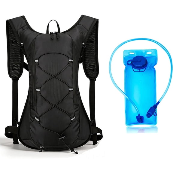 Hydration Pack, Lightweight Running Hydration Vest with 2L Water Bladder, Hydro Water Daypack for Cycling Hiking Rave, Black