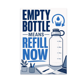 Hydration Reminder Poster - Office Decor - 13x19 Poster Print