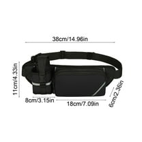 Hydration Running Waist Pack Water Bottle Holder Outdoor Fitness Belt for Hiking Gym Adjustable Lightweight Nylon Pack(Black)