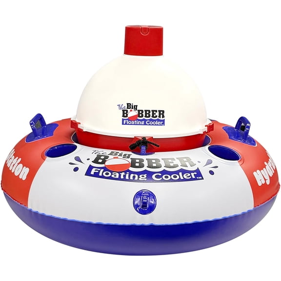 Hydration Station Float and Big Bobber Floating Cooler Bundle, Durable Inner Tube with Cup Holders & Mesh Bottom, Portable Drifter Cooler, Keeps Drinks Cold for Tubing, Boating & Outdoor Fun