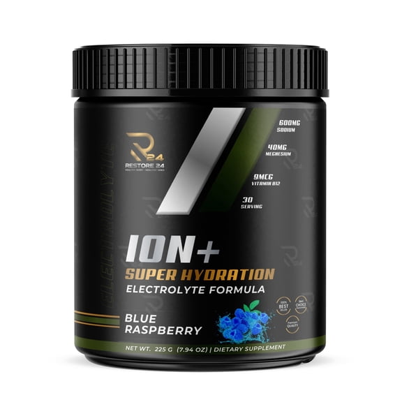 Hydration Supplement Drink Mix - Replenish Electrolytes Post Workout Recovery Drink Electrolyte Supplement Hydration Powder Sports Nutrition, Blue Raspberry (7.94 OZ)