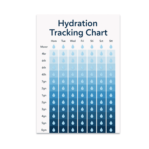 Hydration Tracking Chart Poster - Health Enthusiast - 13x19 Poster Print