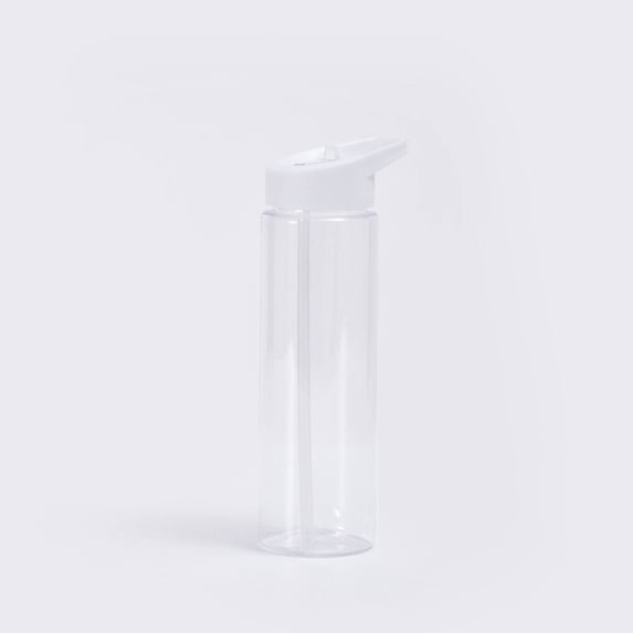 Hydration Water Bottle Portable Plastic With Handle, White, 24oz, Pack of 1