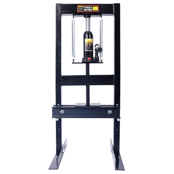 Hydraulic 6 Ton H-Frame Garage Floor Adjustable Shop Press with Plates, 6T, black,