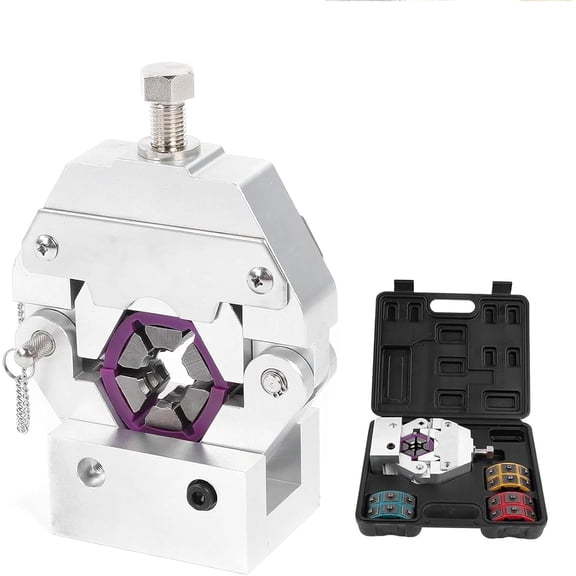 Hydraulic AC Hose Crimper, Manual A/C Hose Crimper Kit, Air Conditioning Repaire Hydraulic Hose Crimping Tool with 4 Dies #6 8 10 12, for Automotive Air Conditioner Hose