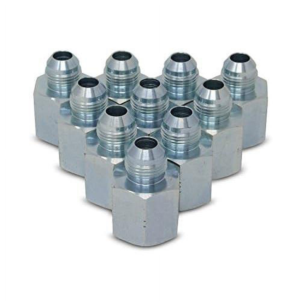 2-Pack Hydraulic Hose Adapter Fittings - 5/8" Male JIC To 1/2" Male O-Ring Boss, Carbon Steel, SAE Straight