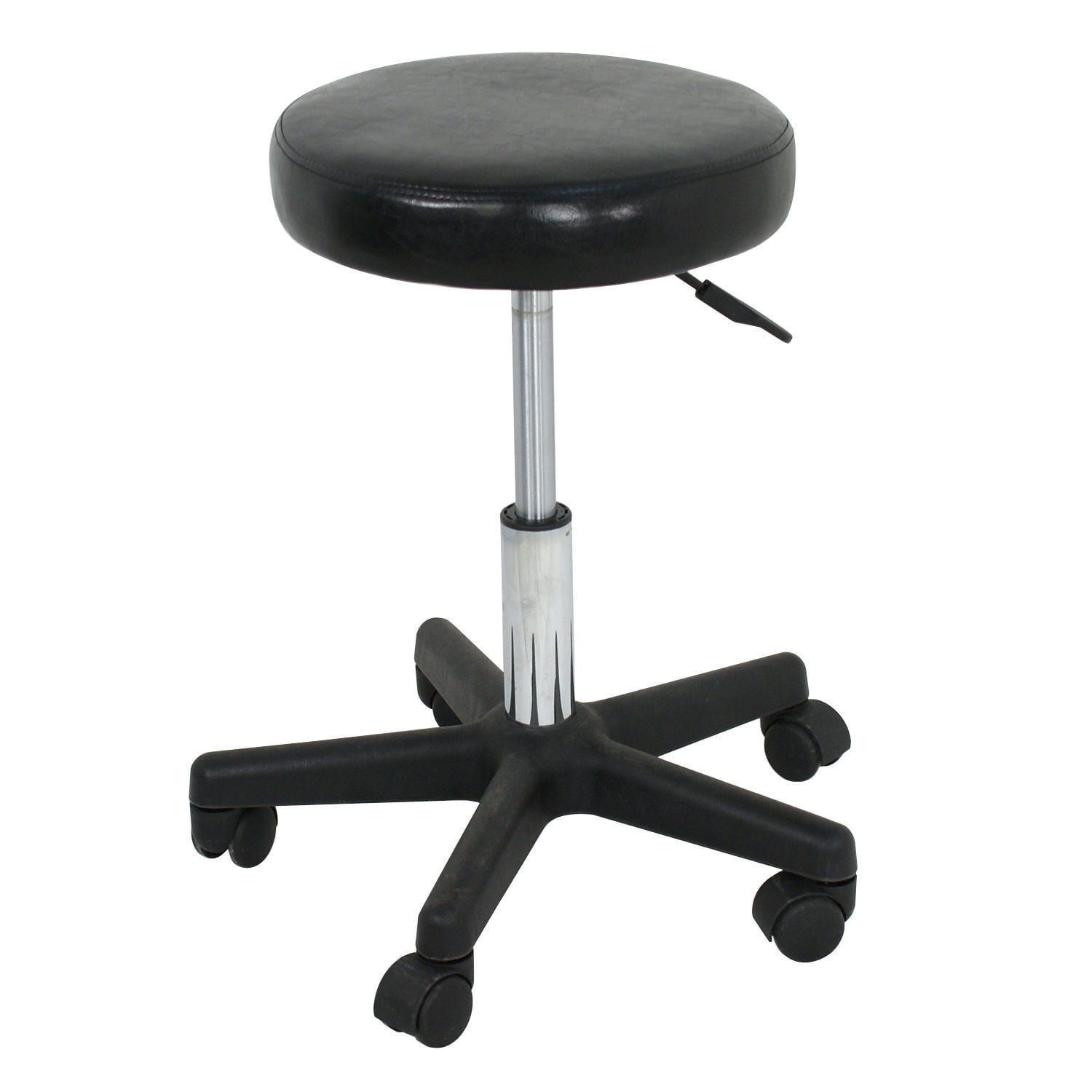 Adjustable Black PVC Leather Hydraulic Rolling Stool